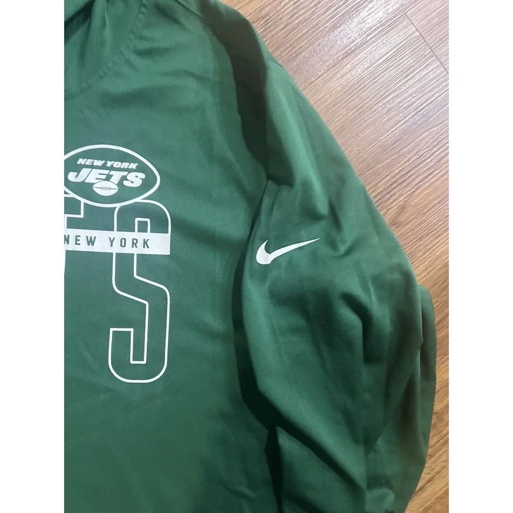 Nike‎ New York Jets Hooded Shirt Mens XL Green Long Sleeve Dri Fit